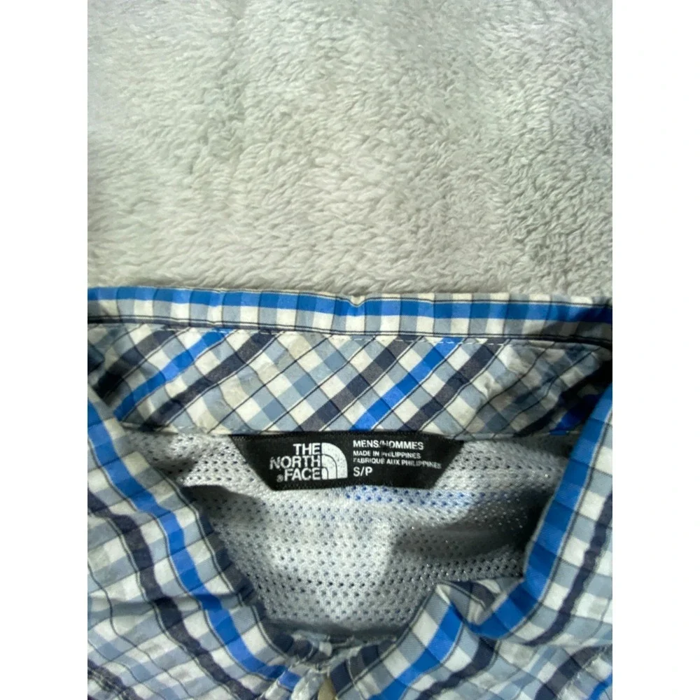 The North Face‎ Shirt Mens Small Blue Plaid Mesh Lined Fishing Outdoor Button Up